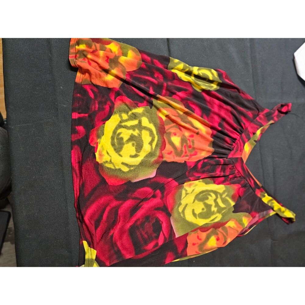 Grace Bold Floral Rose Print Cami Tank Top - Size XL